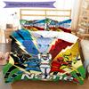 Ensemble de literie 3 pièces Nom personnalisé Dessin animé Mighty Morphin Power Rangers Housse de couette Fermeture Comprend 1 housse de couette et 2 taies d'oreiller Pour toutes les saisons Chambre D
