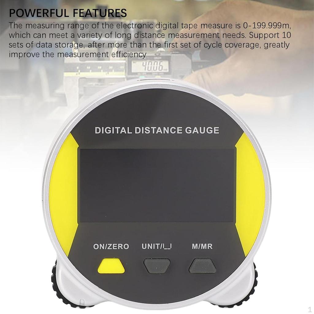 Electronic Tape Measure Digital Ruler 656ft Long Distance Rolling with Display for Circular