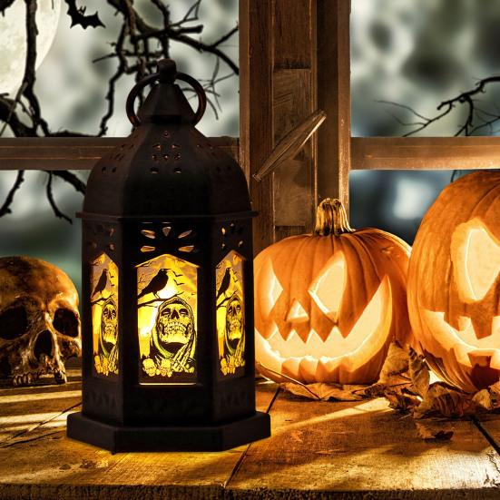 Halloween Kerze Laterne Dekoration Batterie Betrieben Mini Schloss Flamme LED Licht Rauchfreien