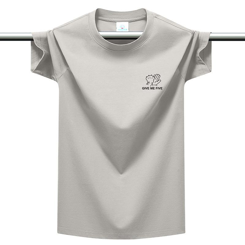Herren Plus Size Baumwoll-T-Shirt Einfach Rundhalsausschnitt Kurzarm Locker Atmungsaktiv Sommer Freizeit Oberteile M-6XL
