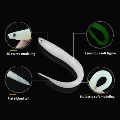 Appâts à anguille en PVC pour attirer les poissons, fournitures bioniques durables Anti-déformation, 5 pièces