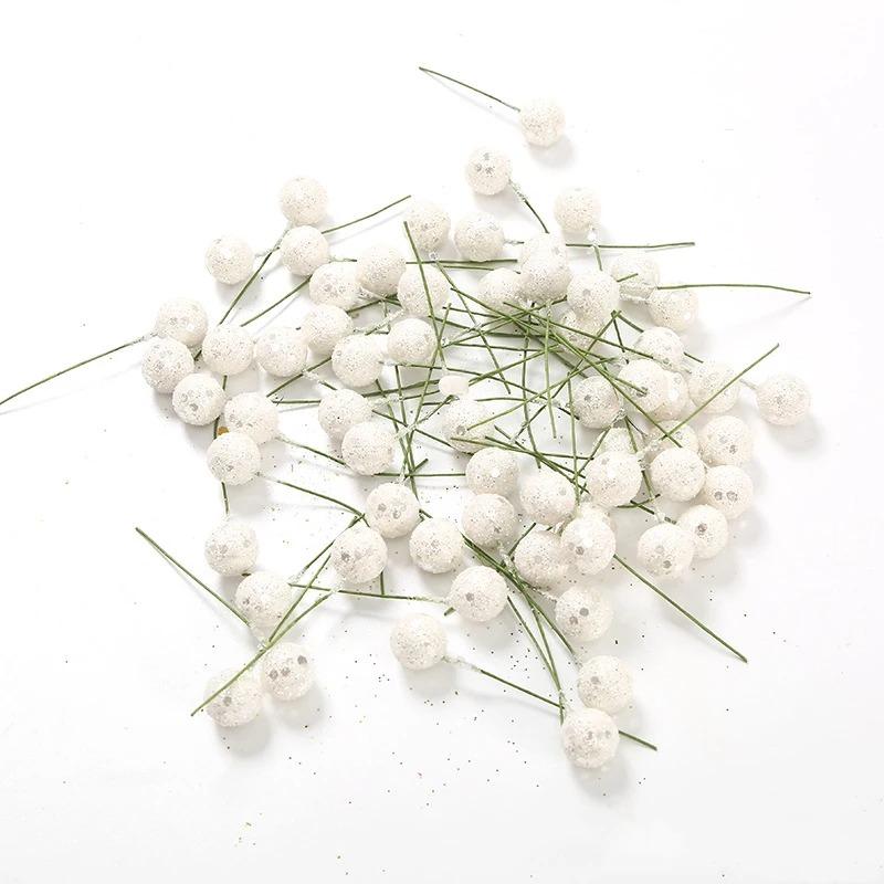 

50/100pcs Home Decoration Berry Artificial Foam Flower Christmas Tree Christmas Party Decor Cake Gift Box Decoration Accessories 50pcs