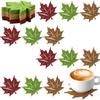 10 Pcs Felt Leaf Drink Coasters Heat Insulation Non Slip Bottom For Home Fall Coffee Table Decorations