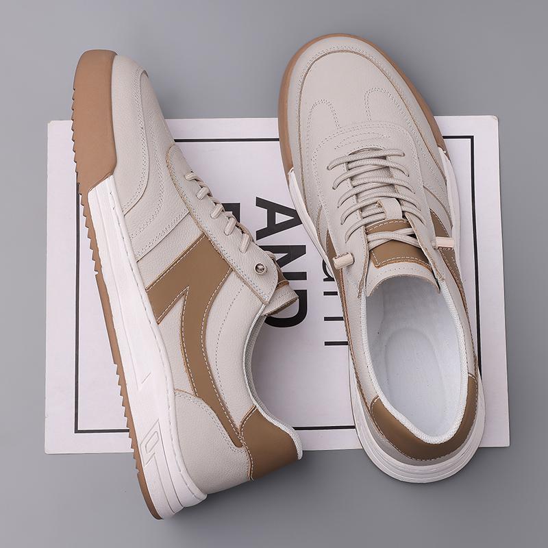 Fashion Mens Genuine Leather Casual Shoe Classic Teenage Sneakers Comfortable Skateboard Footwear Comfy Versatile Men Vulcanize Footwear