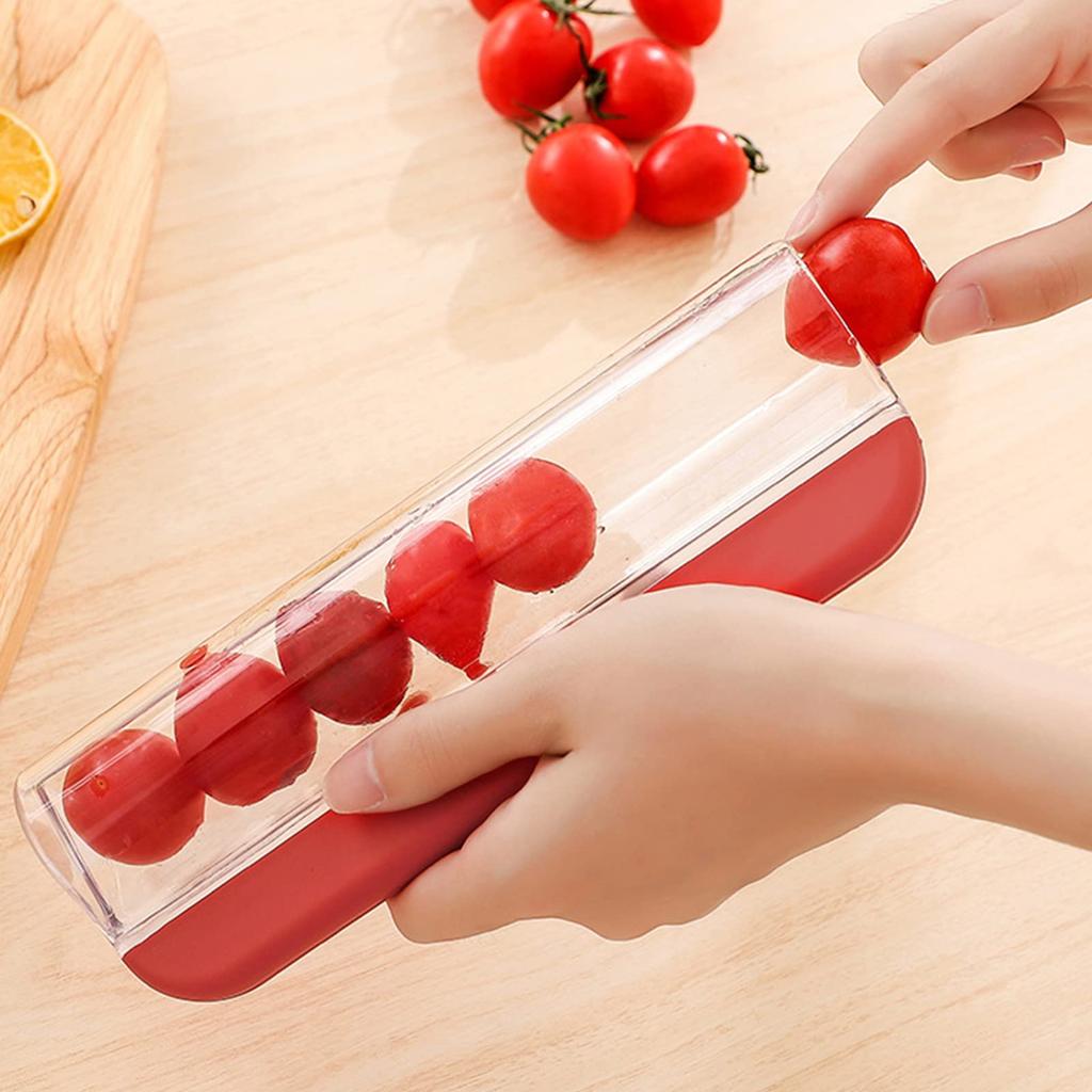 Trancheur à Tomates Multifonction Coupe-Raisins Coupe-Petits Fruits Accessoires de Cuisine Raisins Outil de Décoration de Gâteau Gadget à Salade