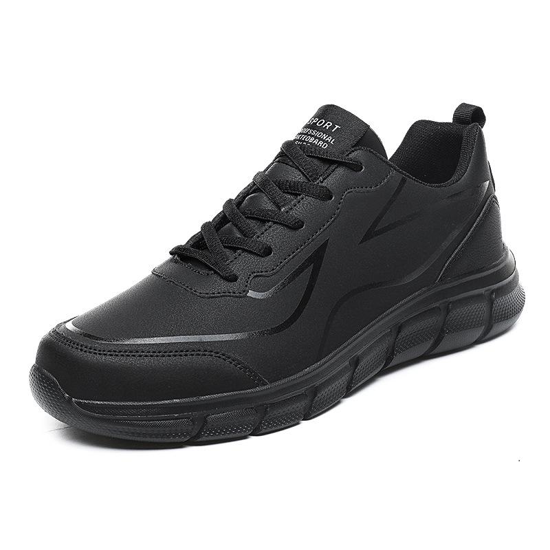 Extra Large Men's Waterproof Leather Sneakers - Sizes 45-48, Ideal for Rain, Spring, and Kitchen Work
