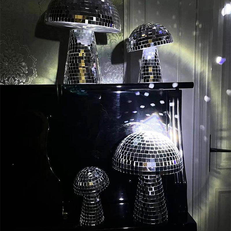 WTEMPO DIY Disco Mushroom Mirror Glass Laser Paper Mushroom Decoration for Home Decoration