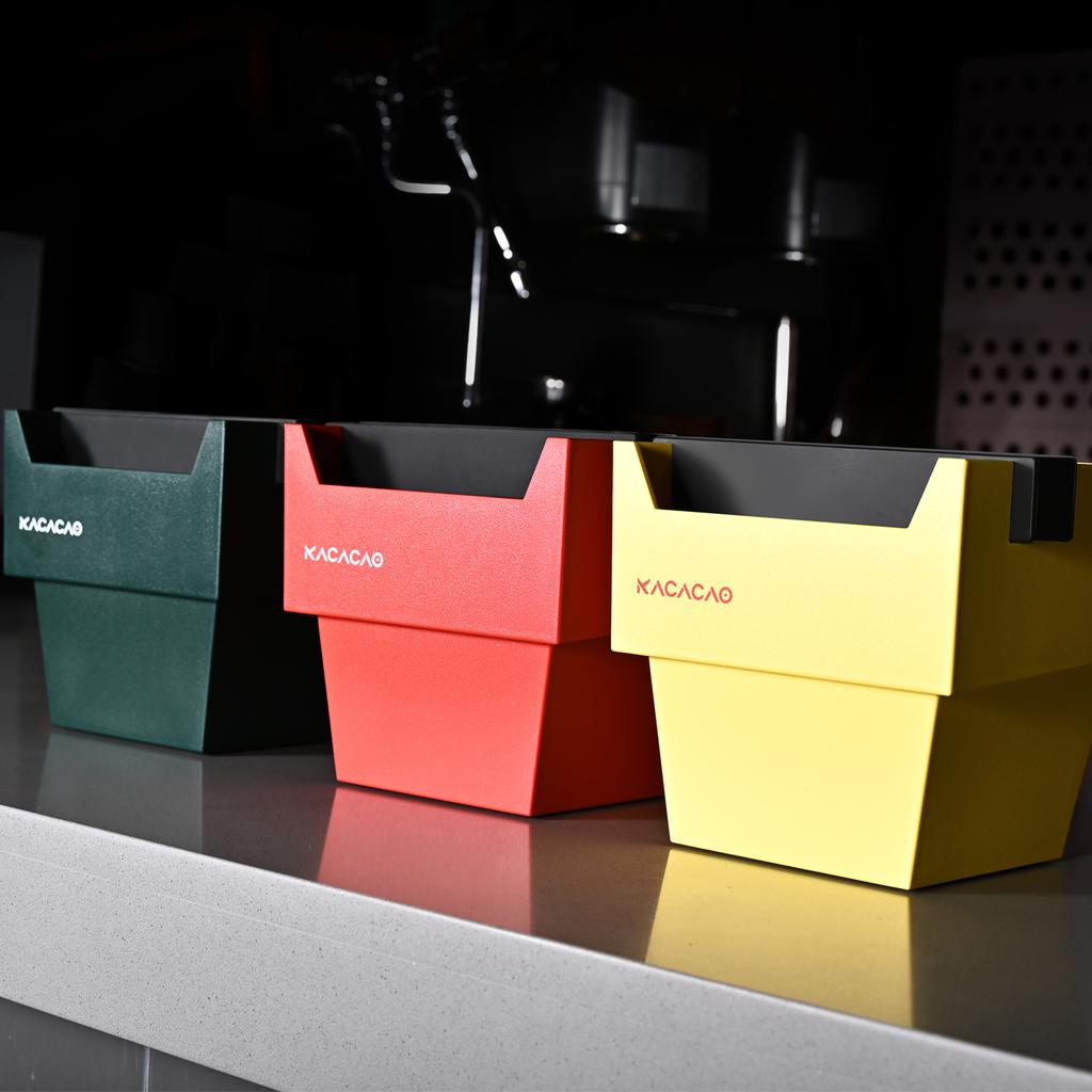 KACACAO Klassisches ABS-Klopfset, Barista-Werkzeug, verbesserte rutschfeste Handhabung, schwarzer Espresso-Kaffeesatz-Organizer