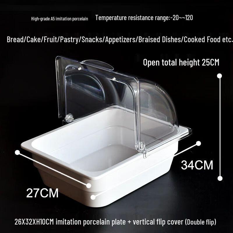 Transparent Food Display Tray with Flip Cover