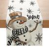 Christmas Table Mat Linen Print Santa elk Table Runner Christmas Decor Snowman Xmas Tree Pattern Tablecloth Home Xmas Ornaments