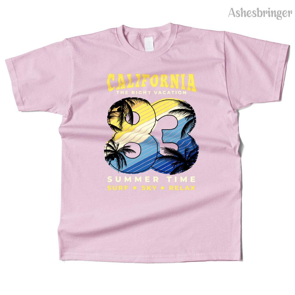 Unisexs Cotton California Summer Time Graphic High Quality T Shirt Street Casual Style Tee for Unisex and Women