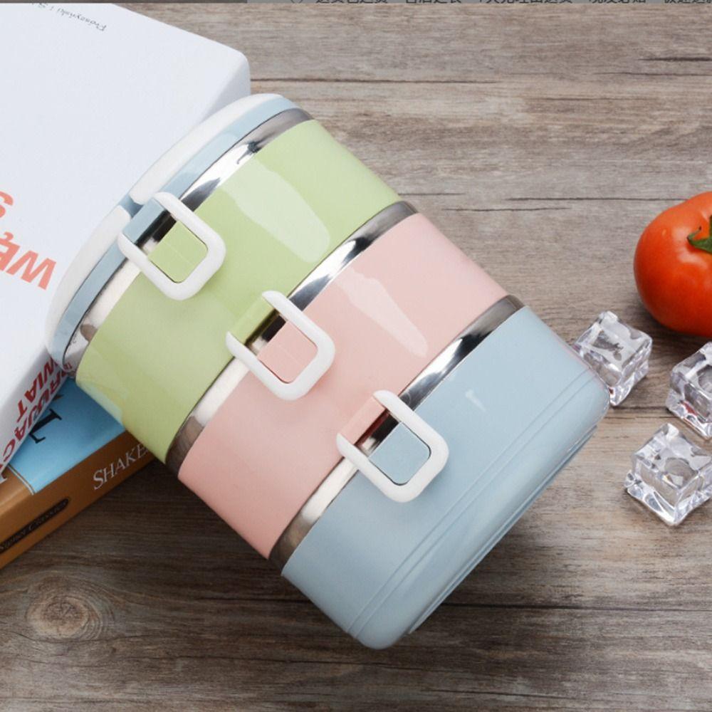 Stainless Steel Insulated Lunch Box Round Food Thermal Jar for Students&Office Worker