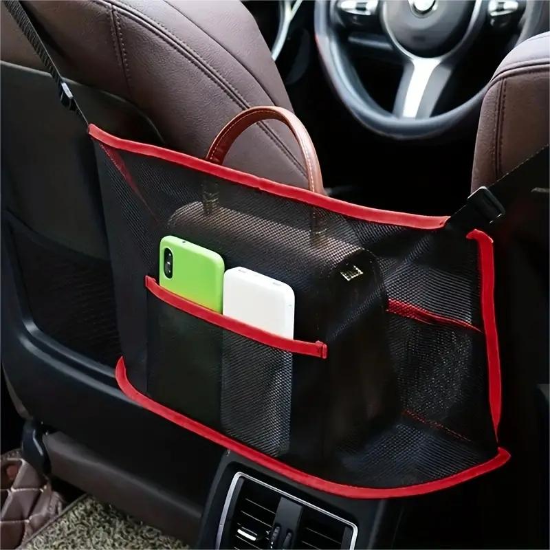 1PC Large Capacity Car Seat Net Pocket Handbag Purse Holder Mesh Back Pouch Between Seats Storage Bag Organizer Car Accessories