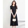 Elegant Short-Sleeve Top & Midi Skirt Set