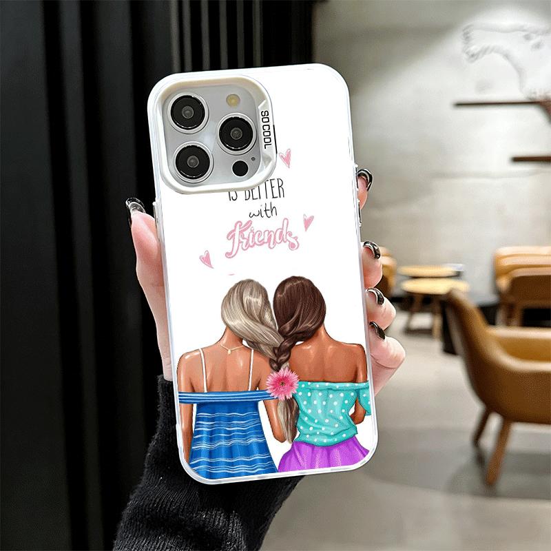 Best Friends Forever Girls Soft Phone Case for iPhone 15 16 17 Pro Max 17Air 16E 14 Plus 13 12 Mini Shockproof Cover Back Shell