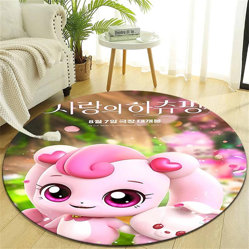 1pc Catch Teenieping Magic Sweethear (5) Design Printed Area Round Carpet for Bedroom Living Room Home Decor Rugs Mat Non Slip Mat Rug for Bedside