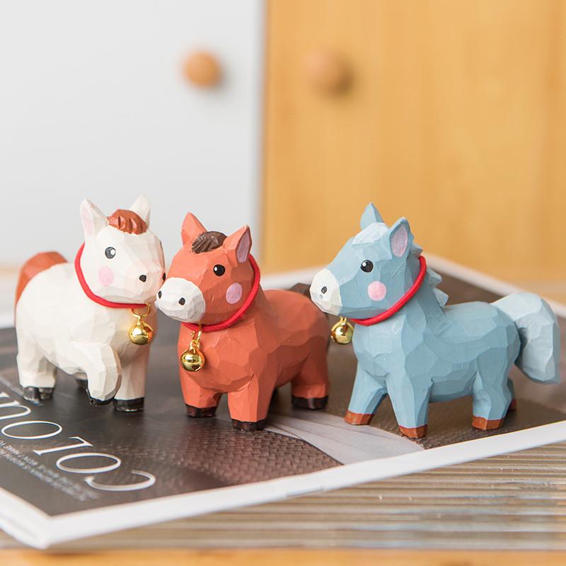 Wooden Zodiac Small Horse Decor With Handcrafted Craft For Home And Office Decor
