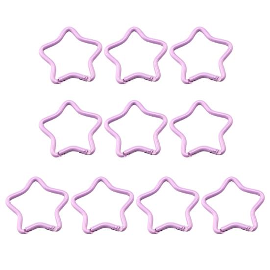 10Pcs Multicolor Pentagram Star Carabiner Buckle Aluminum Alloy Carabiner Hook Clips DIY Accessories for Keychain Buckle for Camping Hiking