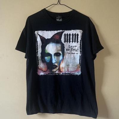 2000s Marilyn Manson Lest We Forget The Best Of Black Unisex T-shirt Unisex T-shirt