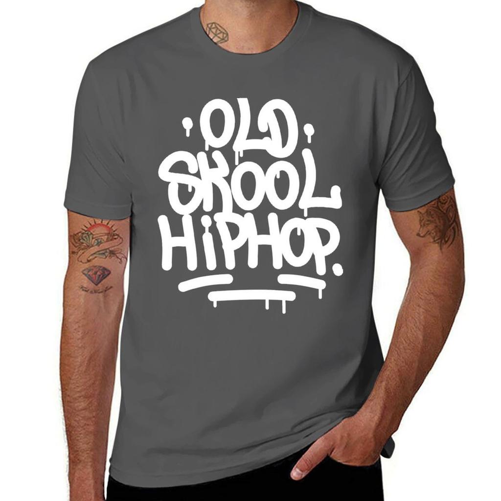 Old School Hip Hop Graffiti 90s Rap Design Tshirt Simple Casual Short Sleeve Cotton Tshirt