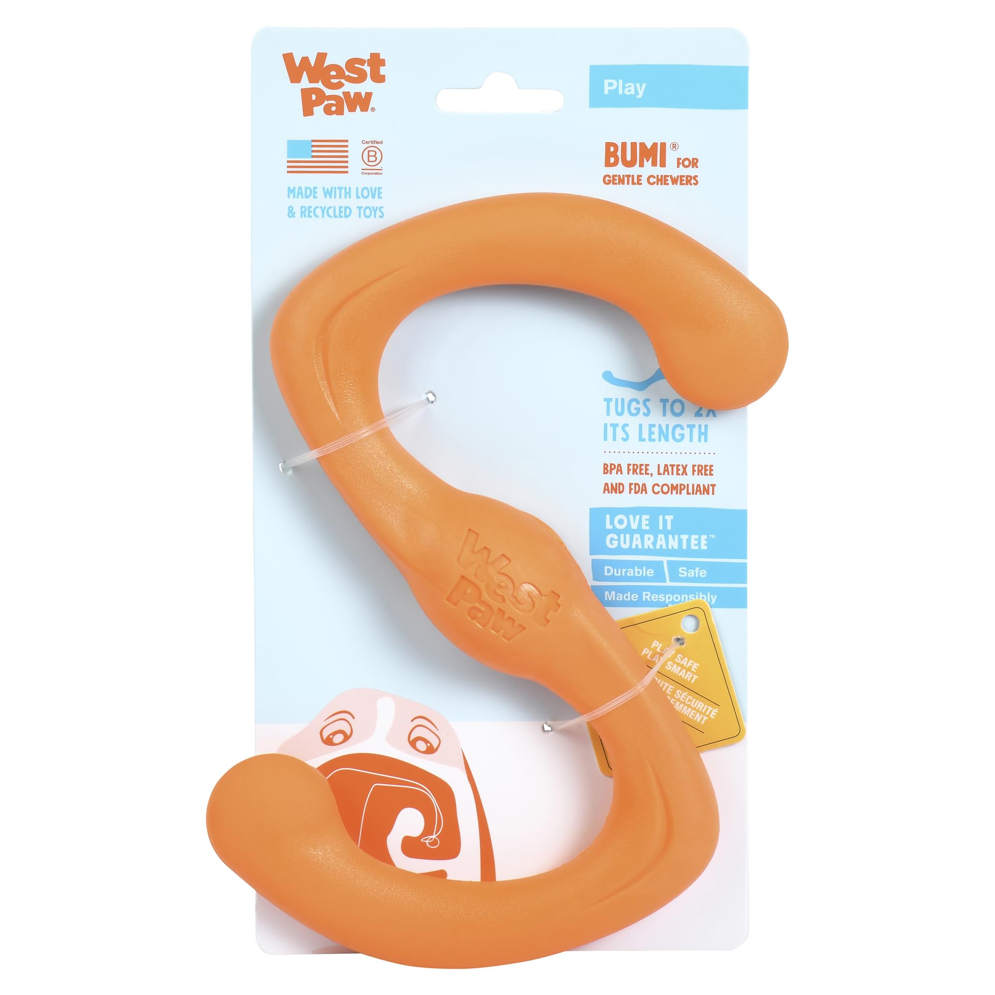 

West Paw Zogoflex Boomi Dog Tangerine Large Toy, (Orange), оранжевый