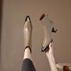 Sexy Pointed Toe Ankle Women Boots Brand Luxury High Heels Shoes  New Winter Leather Goth Gladiator Pumps Chelsea Botines