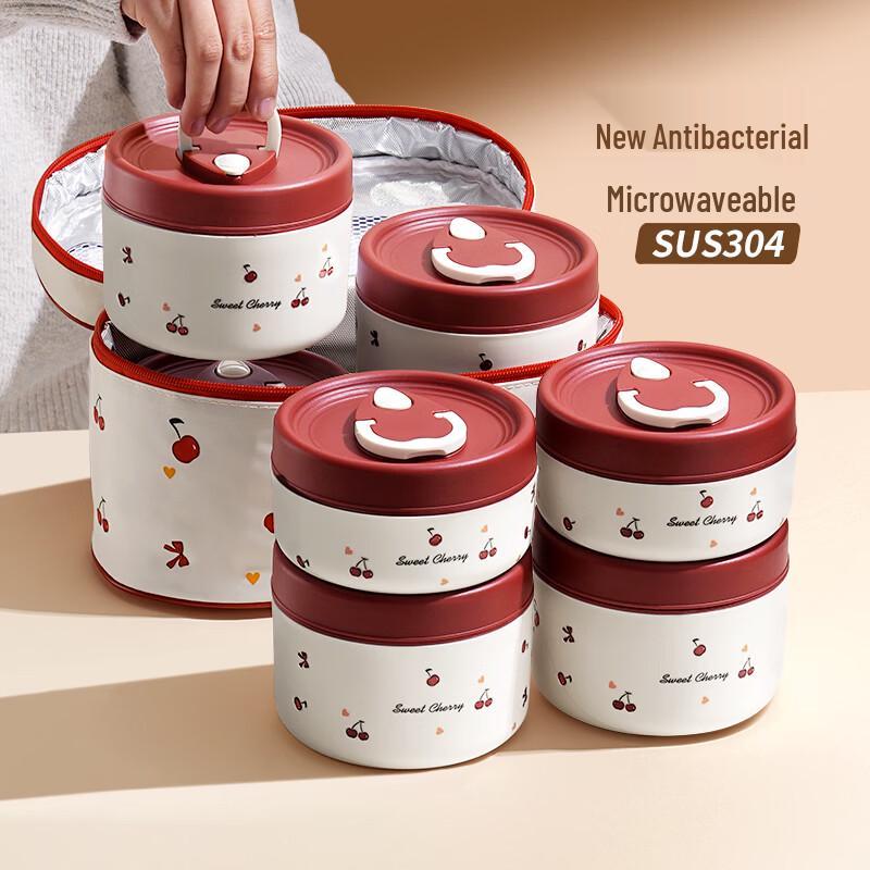 Ymer 304 Stainless Steel Insulated Microwaveable Lunch Box 1200ml