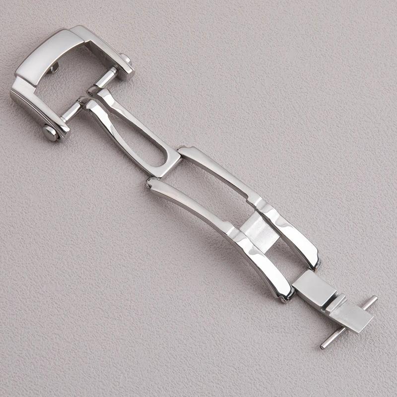 Universal Strainless Fold Buckle For Patek Strap Philippe Leather Rubber Watch Band Clasp For Nautilus Butterfly Buckle 18mm