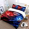 Anime Pattern Red and Blue Energy Bedding Set Bedding set (1 duvet cover, 2 pillowcases, duvet not included)