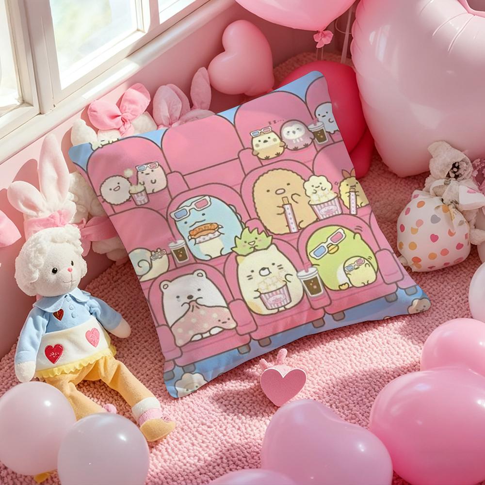 S-Sumikko Cute G-Gurashis Cushion Cover Pattern Printed Pillowcase for Living Room Sofa Cushion Cover & Bedroom Decor