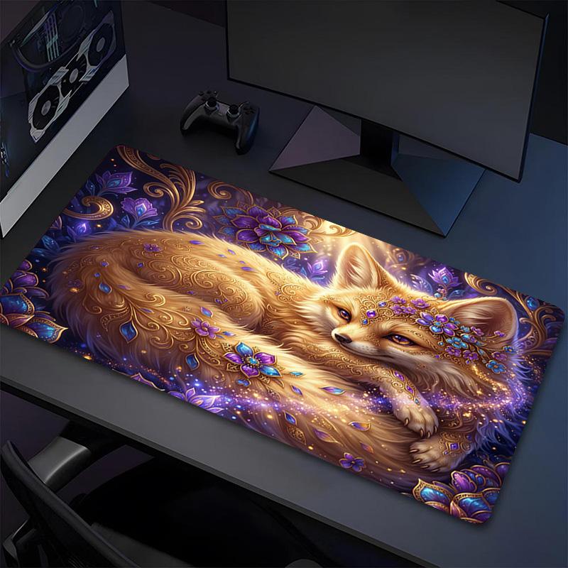 Fox Fantasy Xl Gaming Mouse Pad Nonslip Rubber Base Stitched Edge Waterproof Desk Mat For Pc Laptop Gamer Office Computer Accessories C927310