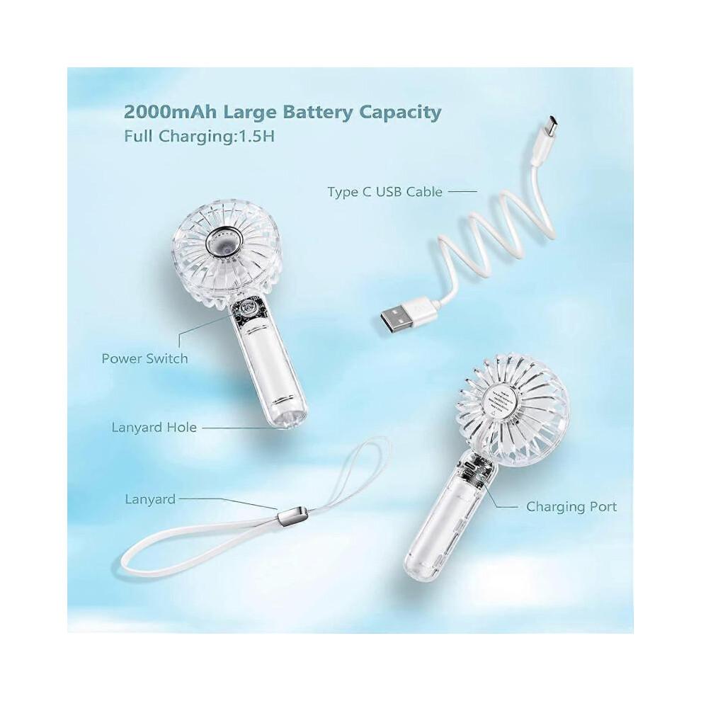 Mini Handheld Fan, Portable USB Rechargeable Fan, Battery Operated Small Pocket Fan, 3 Speeds Adjustable