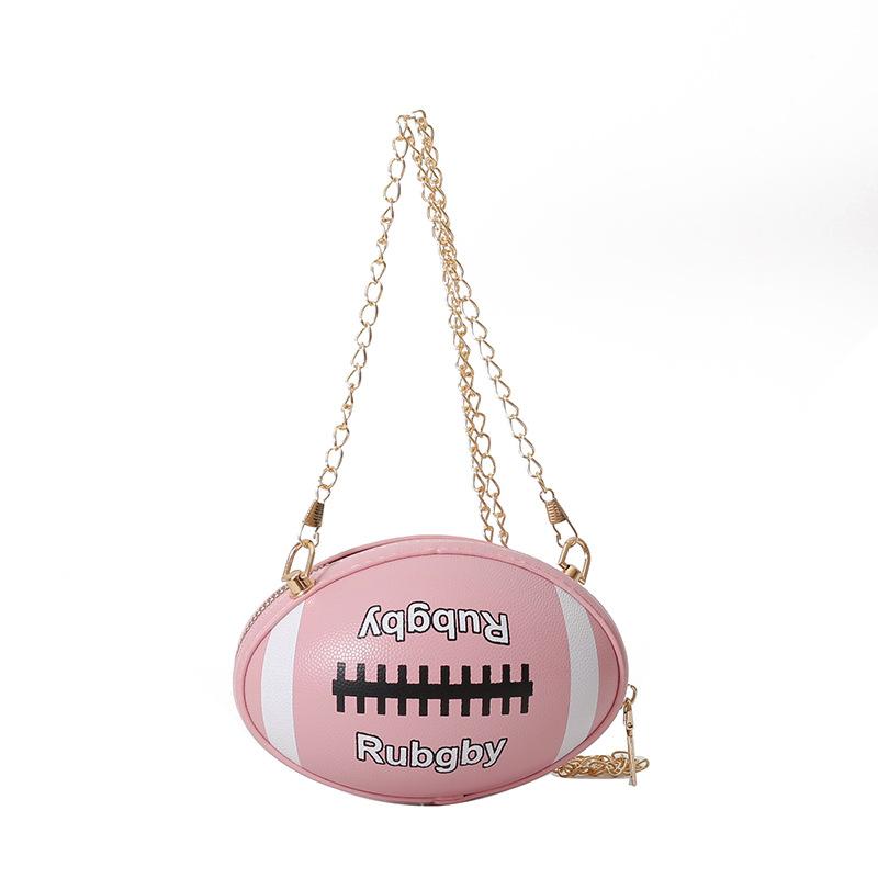 Small Rugby Ladies Street Bag Shoulder Chain Clutch Bag Purse
