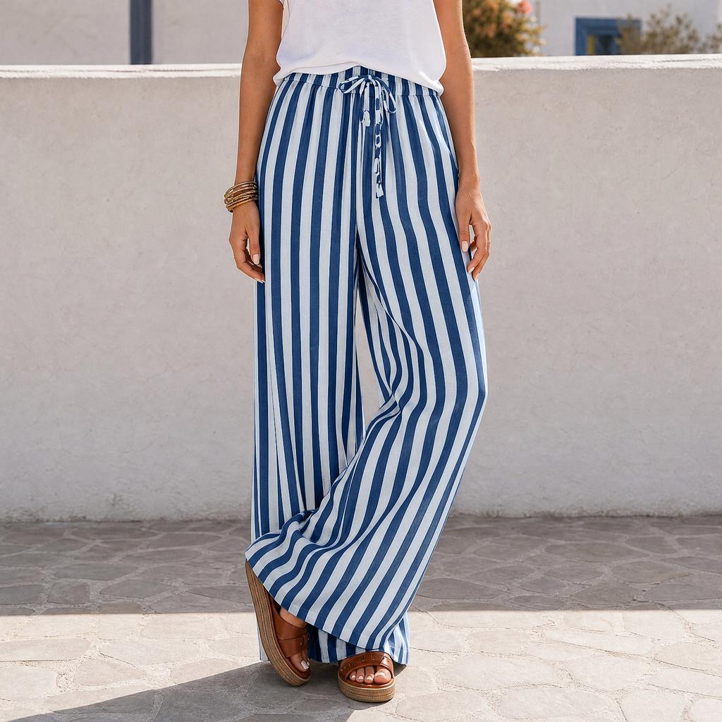 Women's Casual Straight Leg Jogger Pants Loose Fit with Elastic Cuffs for Summer