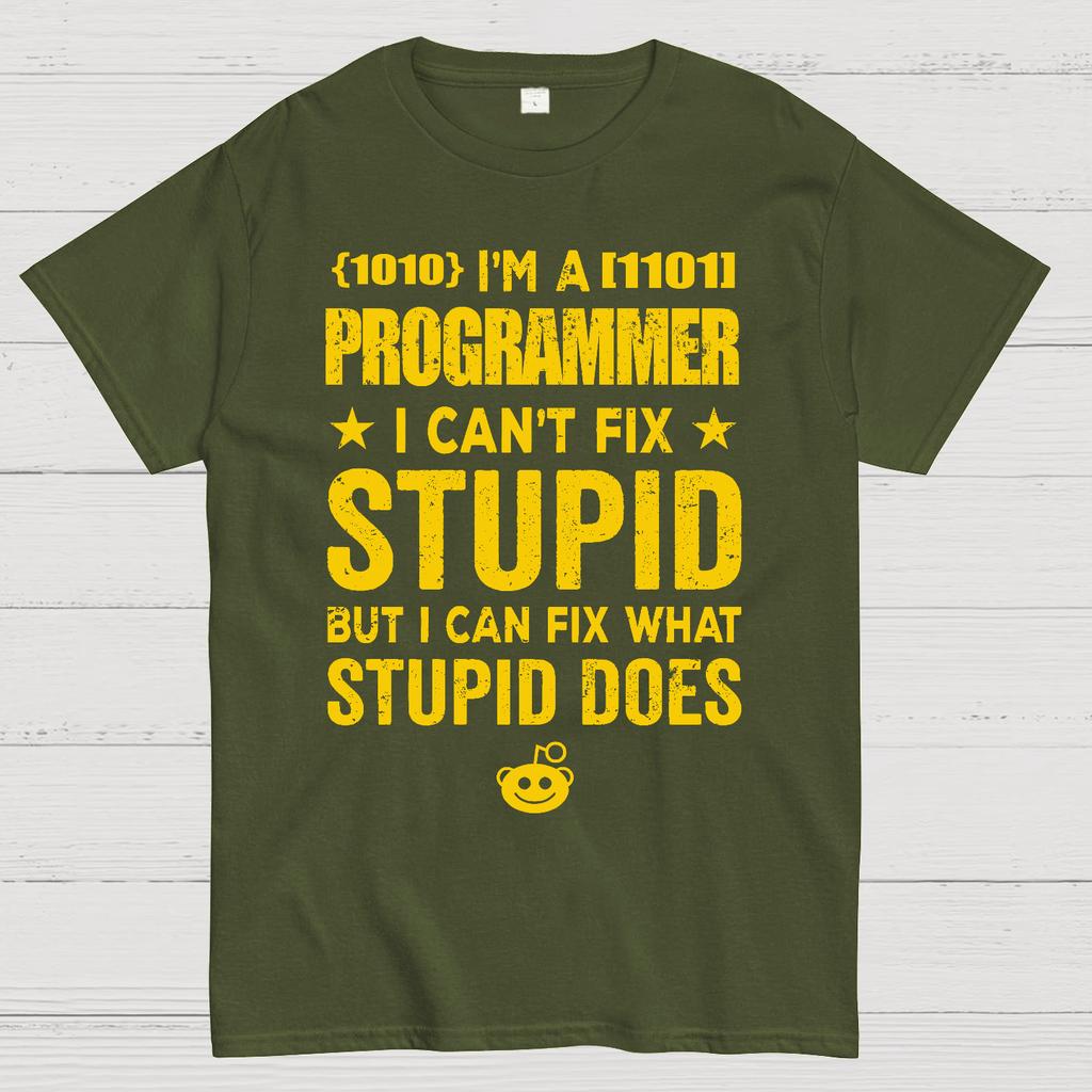 I Am A Programmer I Cant Fix Stupid Funny Cotton Summer Casual Cool Loose T-Shirt