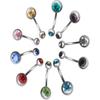 Surgical Steel Crystal Rhinestone Summer Bikini Jewelry Body Piercing Navel Bar Ring Belly Button