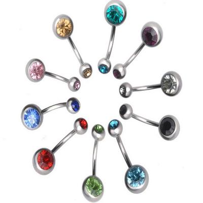 Kristall Strass Sommer Bikini Chirurgenstahl Bauchnabelpiercing Ring Körperpiercing Schmuck Bauchnabel