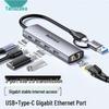 ShanZe DKK6 USB-C Docking Station: HDMI, Gigabit Ethernet, VGA, Audio, USB Hub.