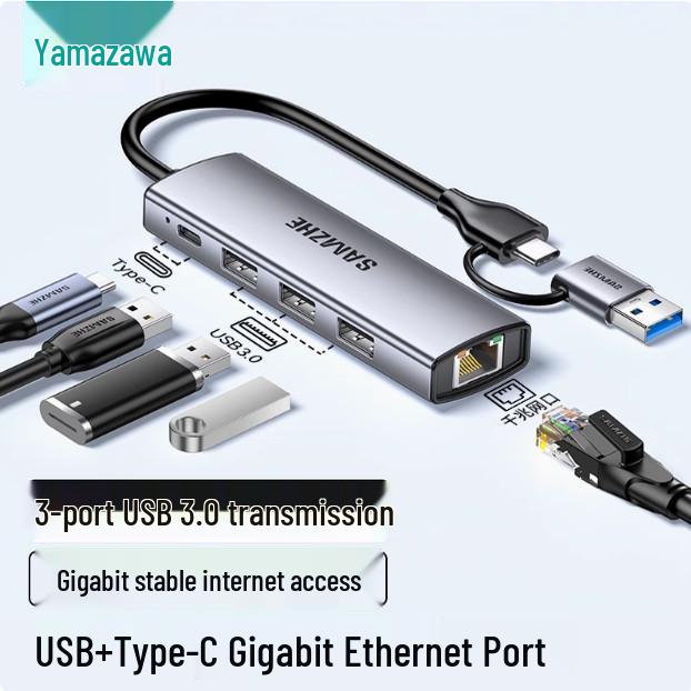 ShanZe DKK6 USB-C Docking Station: HDMI, Gigabit Ethernet, VGA, Audio, USB Hub.