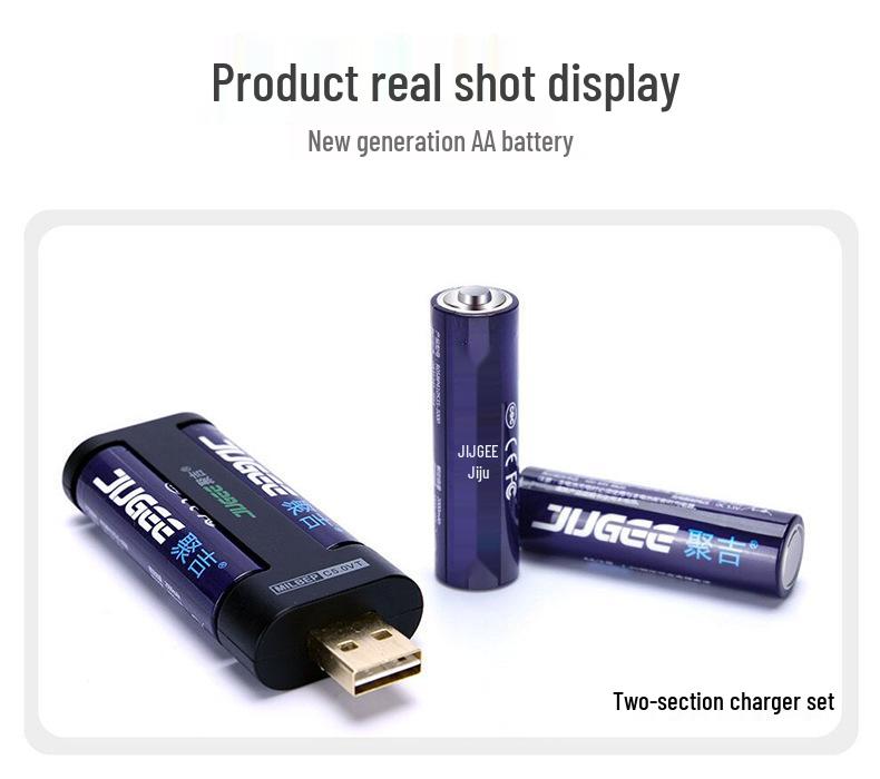 Juji Mai 3000mAh AA 1.5V Rechargeable Lithium Battery Pack for KTV Microphones