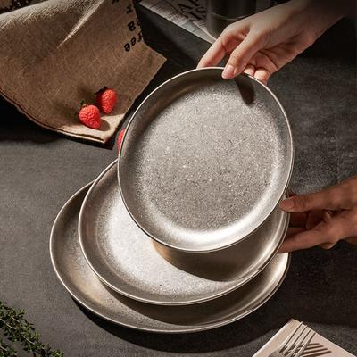 Servies Roestvrij Staal Steakbord Klassiek Duurzaam Westers Gerecht Multifunctioneel Vintage Opbergbakje Festival