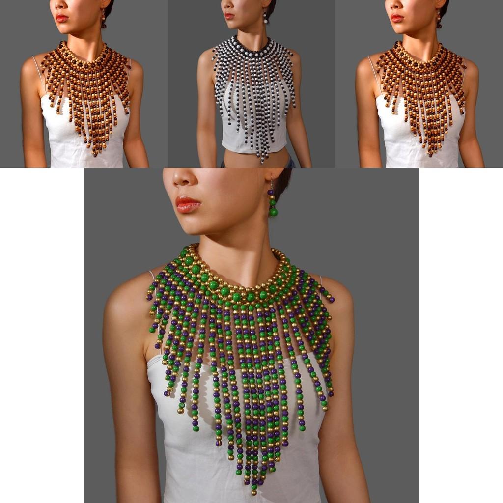 European Fashion Pearl Necklace And Earring Set With Handmade Design For Women And Men