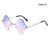 Halloween Transparent Women's Sunglasses Mushroom Shape Irregular Sun Glasses Fun Rimless Mushroom Glasses for Women Girls