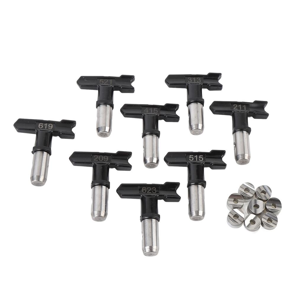 8 Set Airless Sprayer Spray Tip Set 209 211 313 415 515 521 619 623 Airless Sprayer Nozzle Black