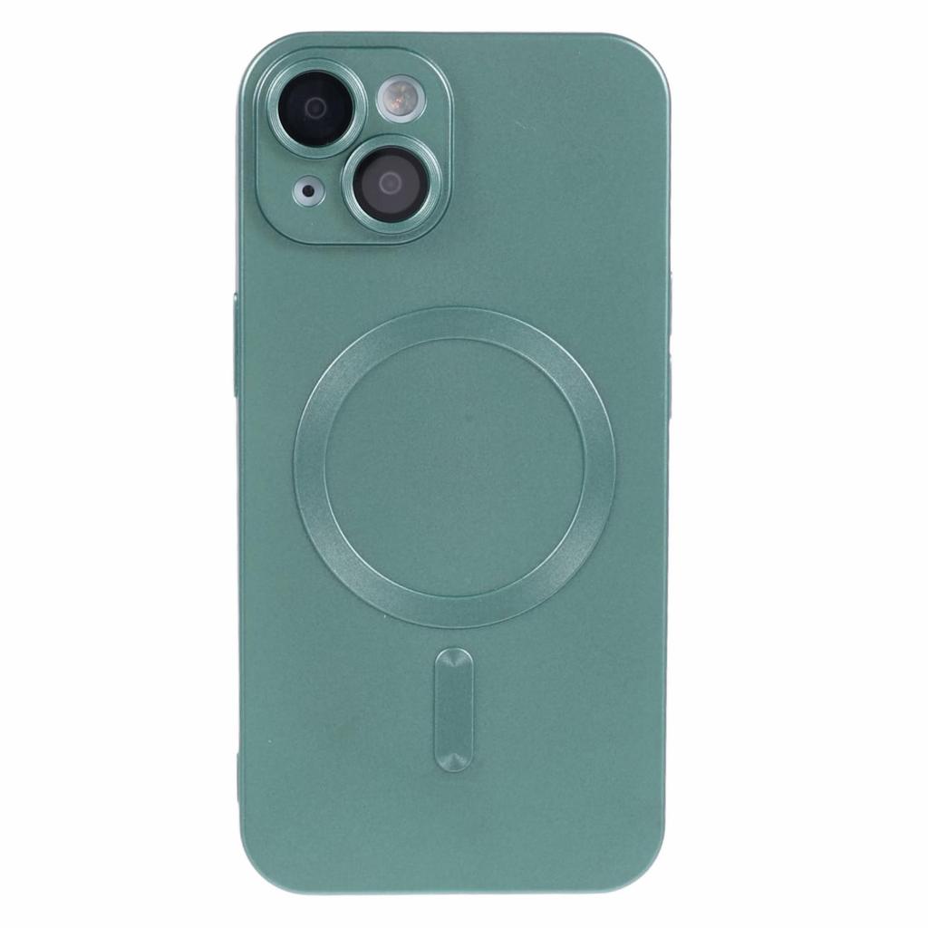 IPhone 14-ისთვის რეზინის TPU ქეისი, თავსებადი MagSafe-თან, თხელი ტელეფონის ქეისი ლინზის ფირით