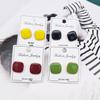 Geometric Green Retro Korean Square Earrings for Women