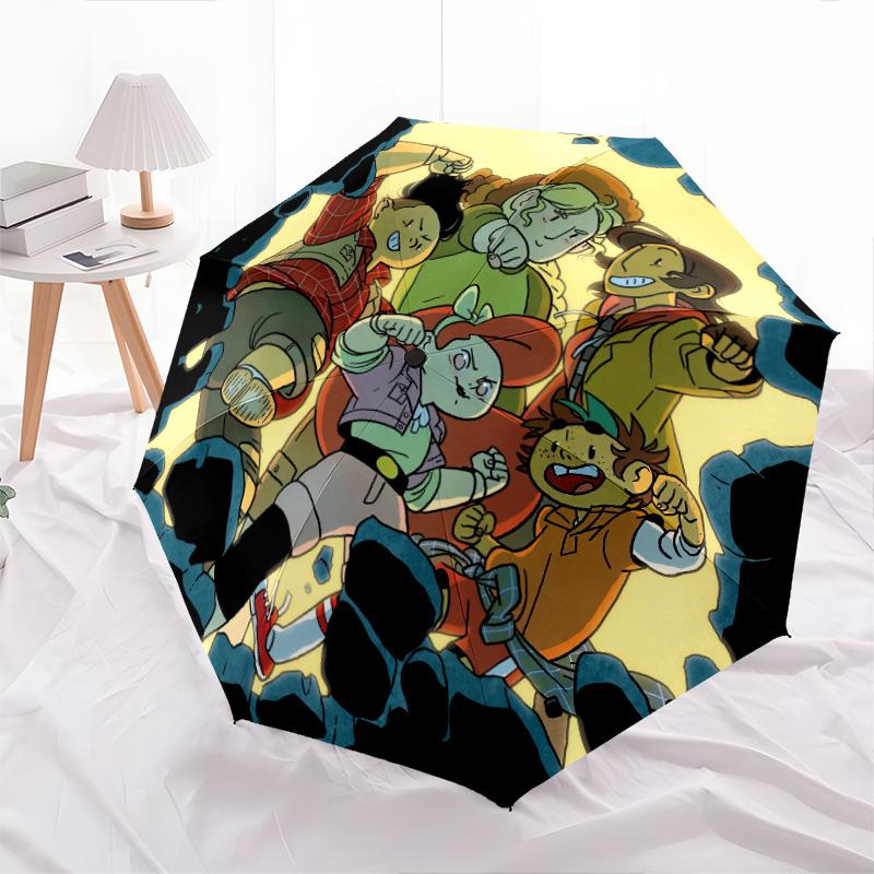 Зонт-автомат с рисунком «Лесорубы», портативная и складная конструкция, 8 спиц, рождественский или день рождения.