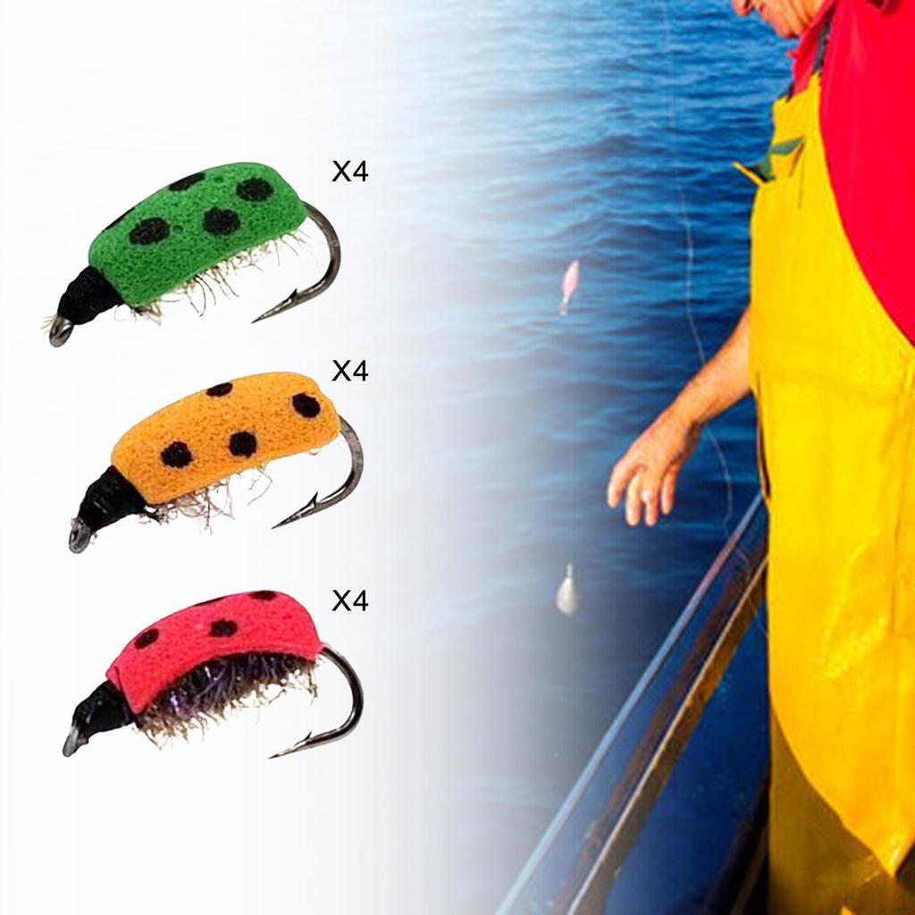 Artificial Ladybug Fly Floating Handmade for Outdoor River Fishing