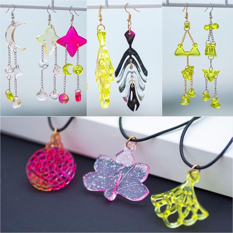 Food Safe Silicone Star Moon Pendant Mold Sturdy Silicone Accessories Mold For Handmade Earrings And Necklaces