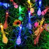 Solar Powered Water Drop String Lights 20 30 50 LED Outdoor Waterproof Decorative Lights for Garden Wedding Party Birthday Camping